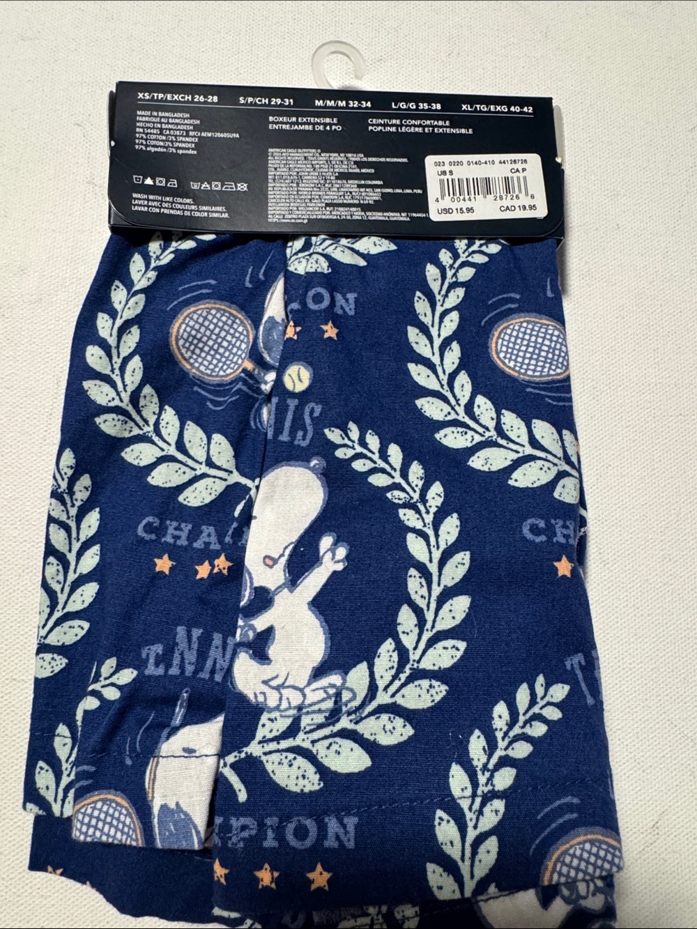 Snoopy Boxers Mens Small American Eagle Tennis